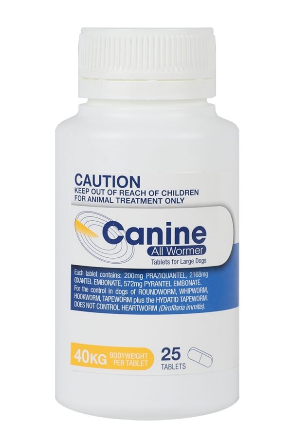 Canine All Wormer 40kg 25 tablets